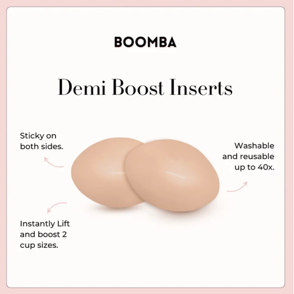 NEW! Boomba Demi Boost Inserts - Beige, Small (fits cup sizes A, B, C)